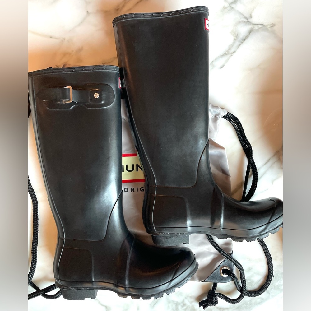 Hunter Women's Original Tall Matte Boots, Black, EU Size 38 - Picture 8 of 16